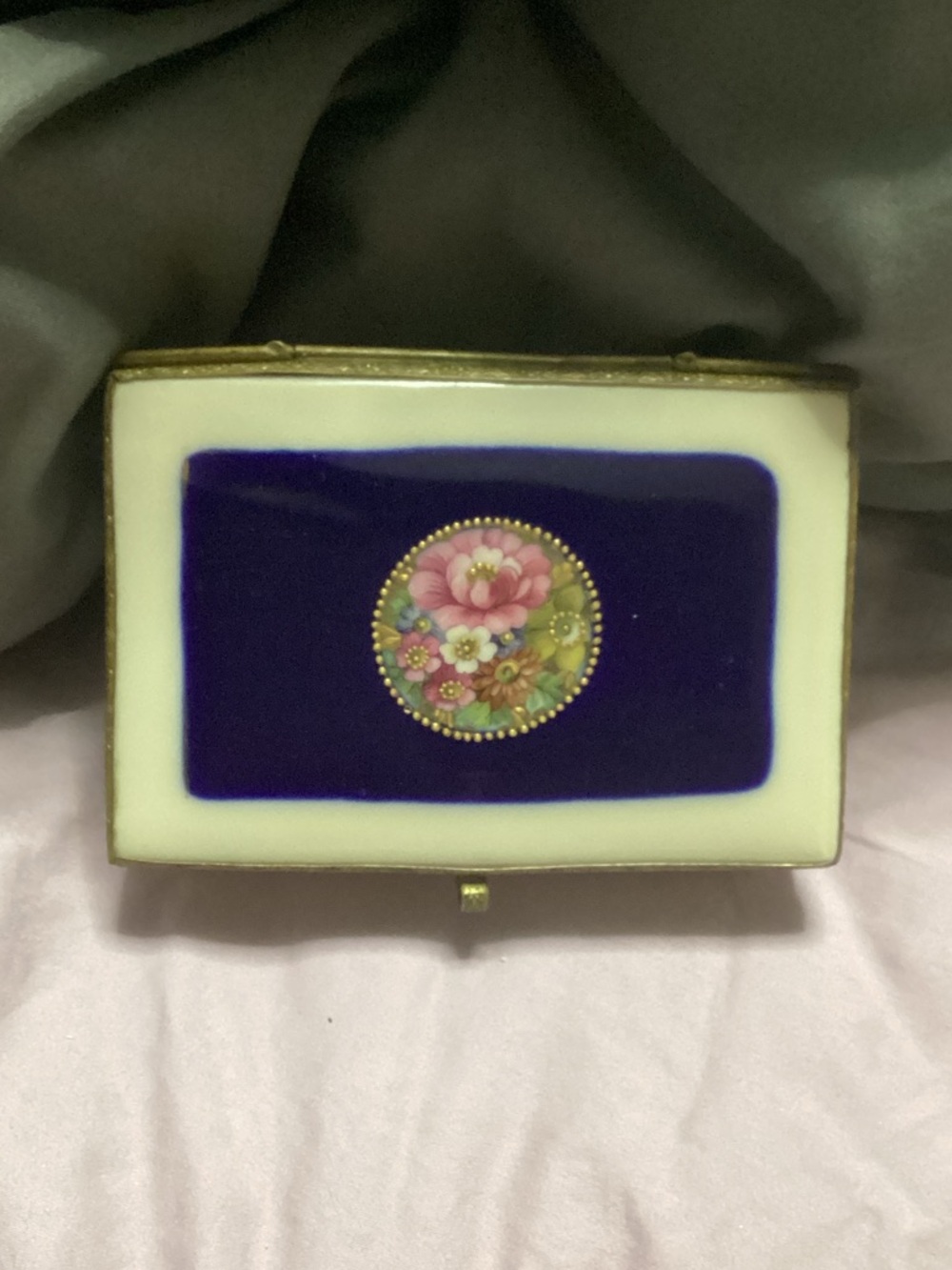 Antique Handmade Porcelain Trinket Box - 1950’s Victorian Style